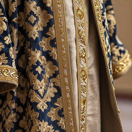 Close-Up of Luxurious Qajar Fabrics