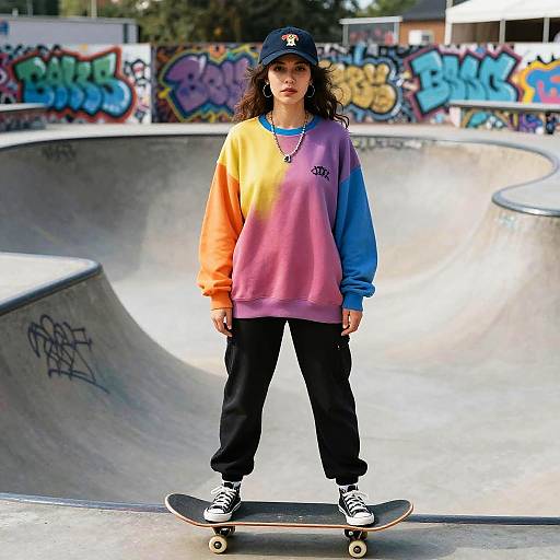 Skateboarding Artist in Graffiti Park