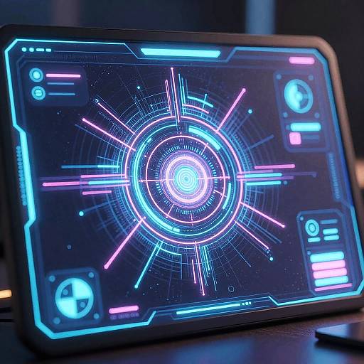 Futuristic AI Digital Art Interface