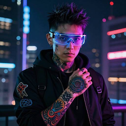 Futuristic Cyberpunk Hacker Portrait