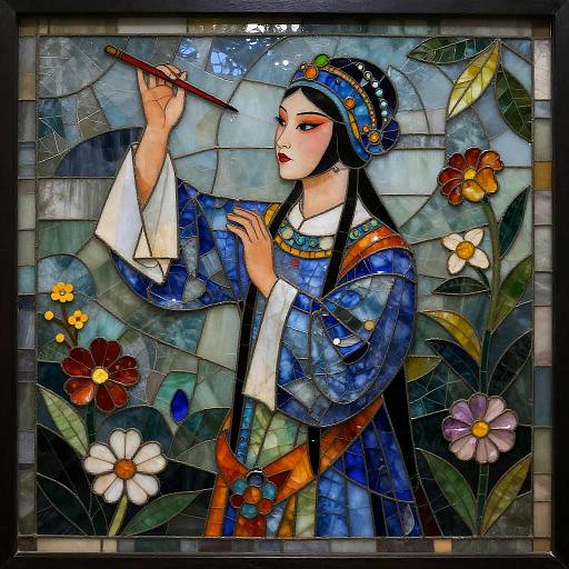 Stained Glass Opera Singer Mosaic