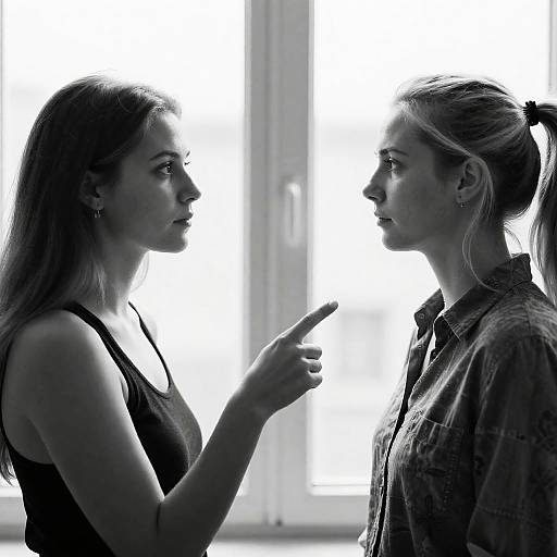 Profile Portrait of Two Women in Contrast