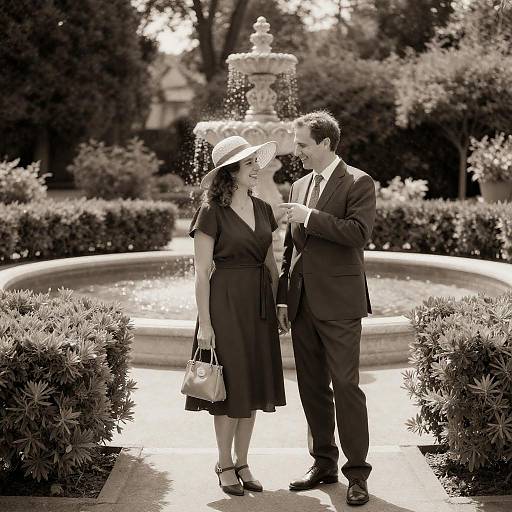 Vintage Garden Love in Sepia Tones