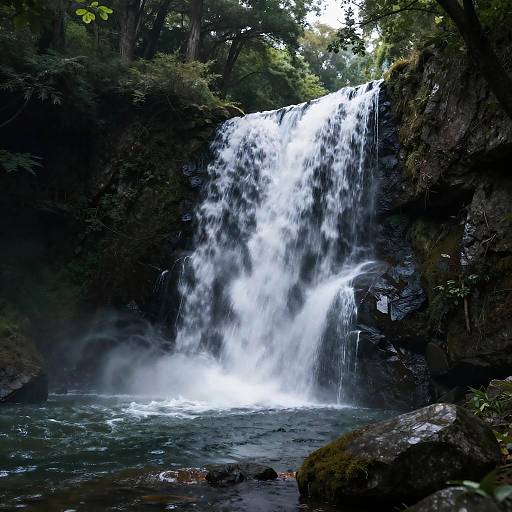 Ultra-Detailed Forest Waterfall Scene