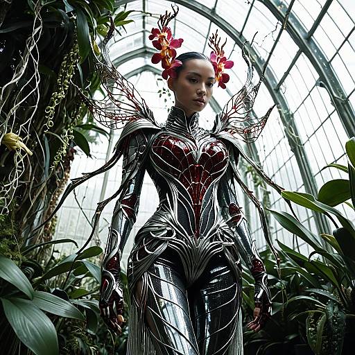 Ancient Guardian in Exotic Greenhouse