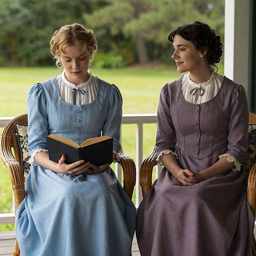 Victorian Women Relaxing on the Porch