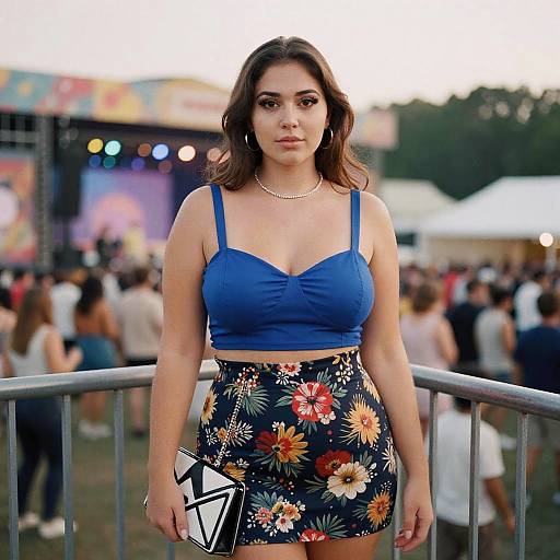 Curvy Woman in Trendy Festival Fashion