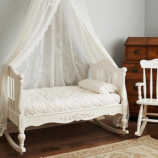Vintage White Baby Crib Nursery