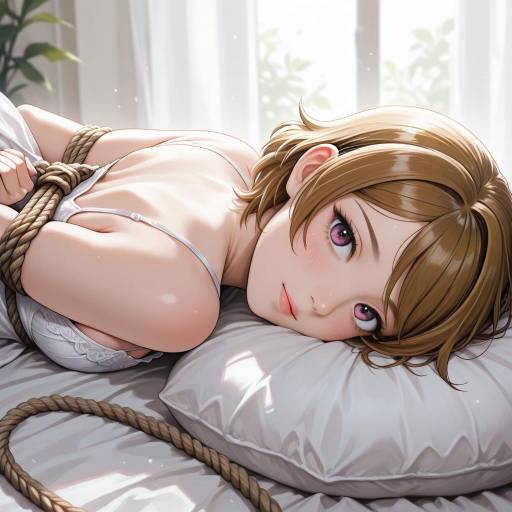 Cute Girl with Purple Eyes and Blush