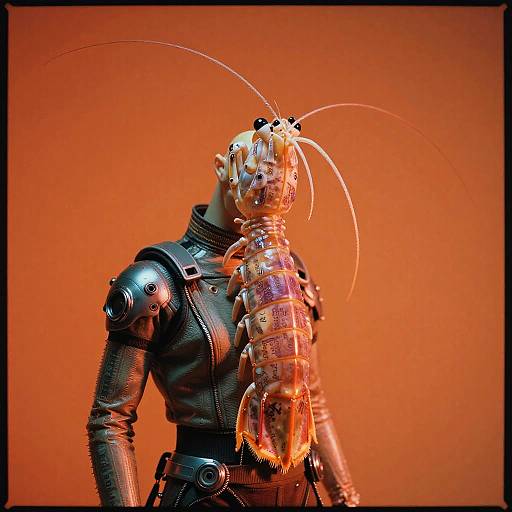 Neon Mantis Shrimp-Human Hybrid Portrait