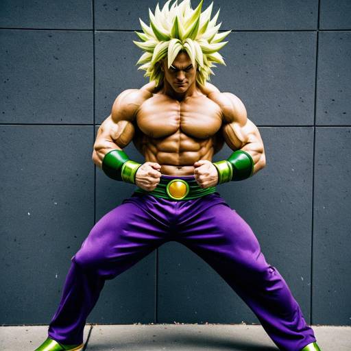 Broly Cosplay: Strong Man in Purple Pants