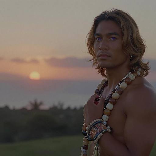 Elegant Hawaiian Sunset Portrait Scene