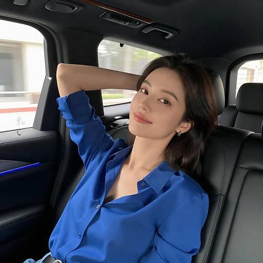 Sophisticated Woman in Luxury Car