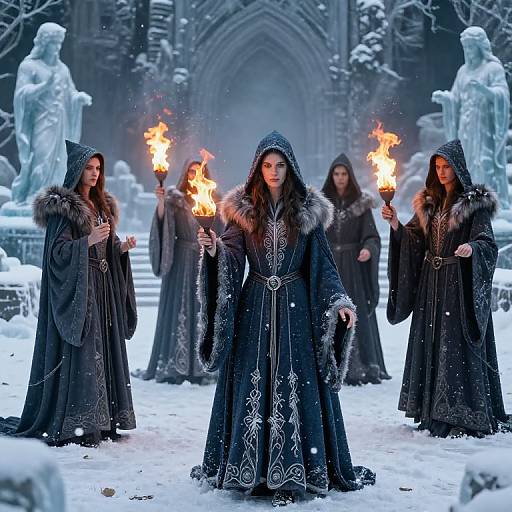 Winter Spellcasters in Enchanted Robes