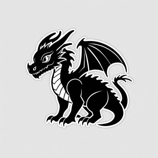 Minimalist Two-Color Dragon Logo