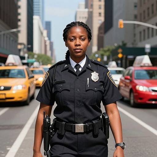 Confident African-American Female Police Officer