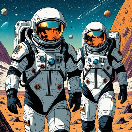 Futuristic Astronauts Exploring Alien Planet