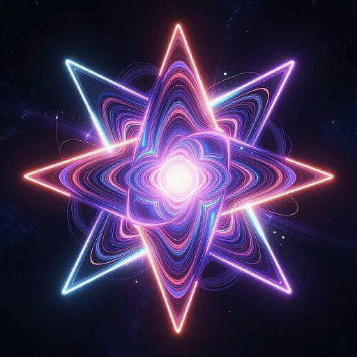 Vibrant Neon Abstract Digital Art