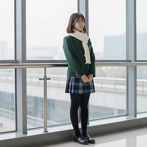 Asian Girl in Stylish Indoor Outfit