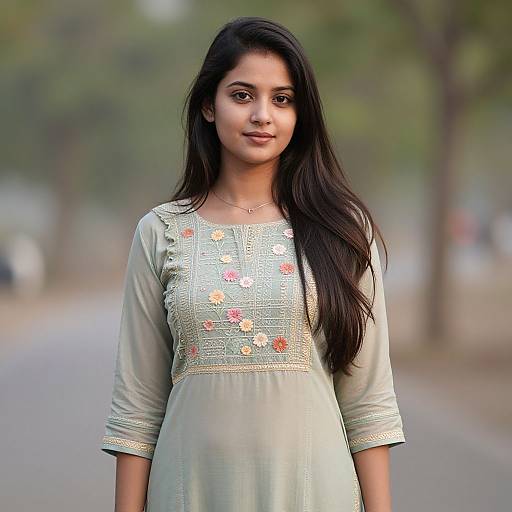 Realistic Fashion Salwar Suit Portrait