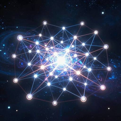 Glowing Sci-Fi Network in Space