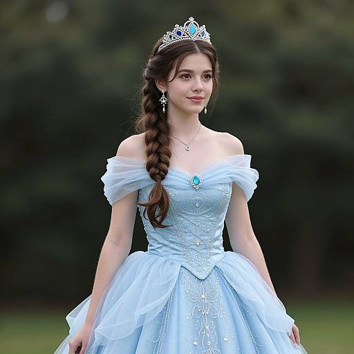 Realistic Princess Aurora in Blue Gown