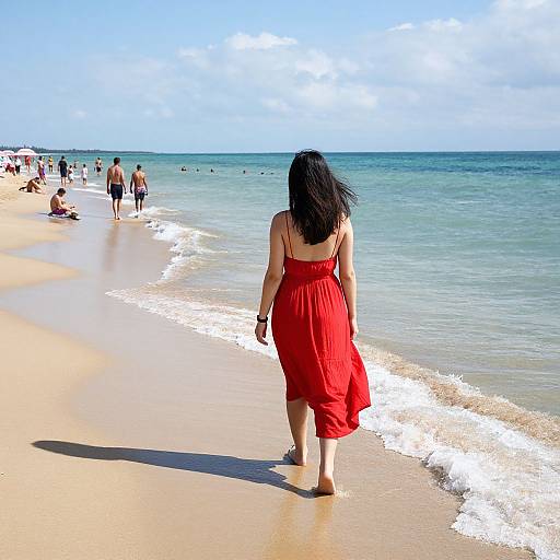 Sunlit Summer Beach Walk