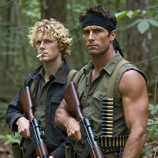 Two Armed Men in Forest