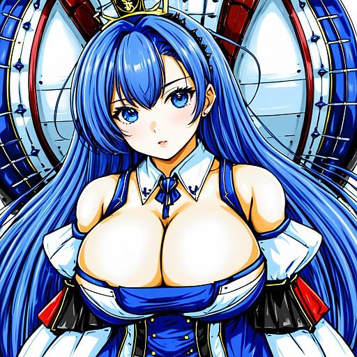 Illustration of Alsace (azur lane), azur lane in the style of Machismo fuji