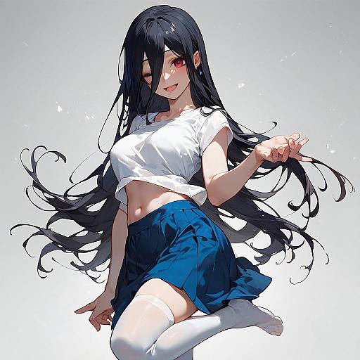 Sadako in High-Quality Anime Style