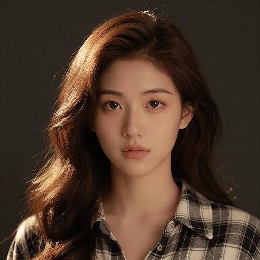 Warm Dramatic Portrait of Young Woman