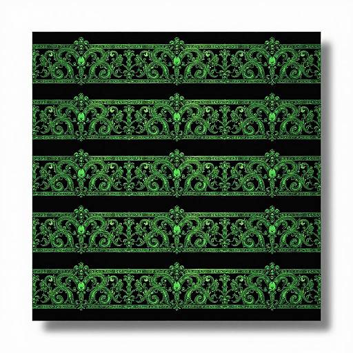 Emerald Green Ornate Scrollwork Pattern