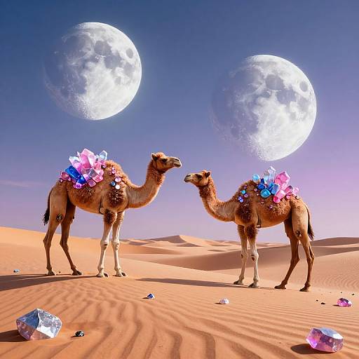 Surreal Twin Moons and Crystal Camels