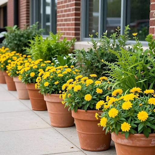 Vibrant Garden with Terracotta Planters