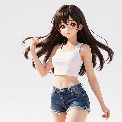 Vibrant Anime Girl Summer Scene