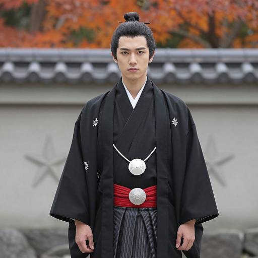 Photorealistic Japanese Attire in Autumn