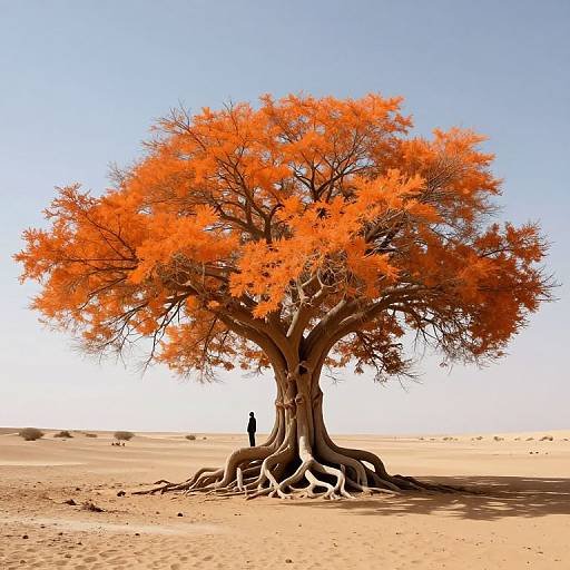 Colossal Orange Tree in Desert