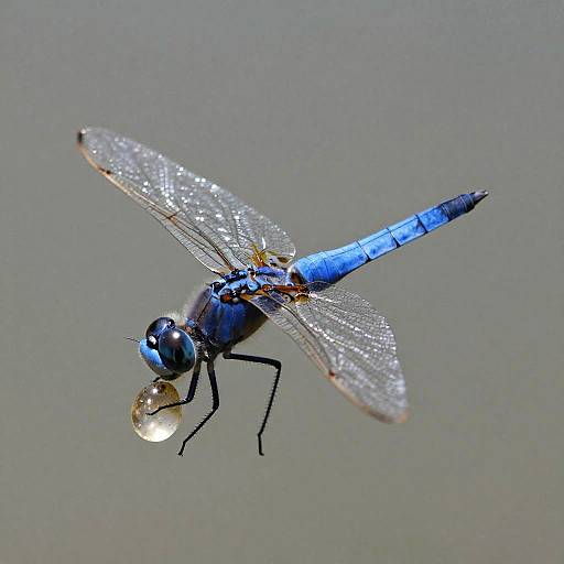 Hyper-Realistic Sapphire Dragonfly Catching Glowworm