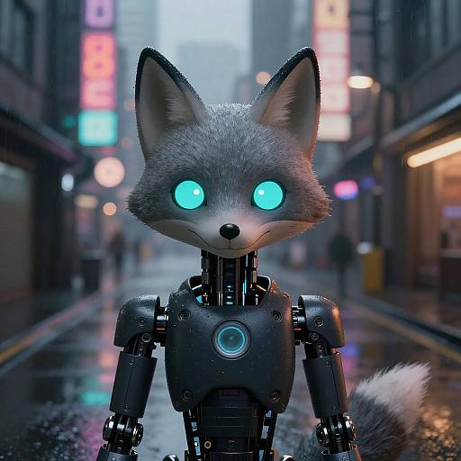 Neon Cybernetic Fox — Cinematic Macro