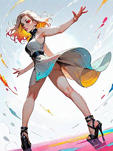 Stylish Woman in Minimalist Midi Dress