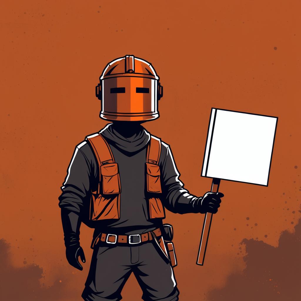 Minimalistic Rust Character Headbanner Design