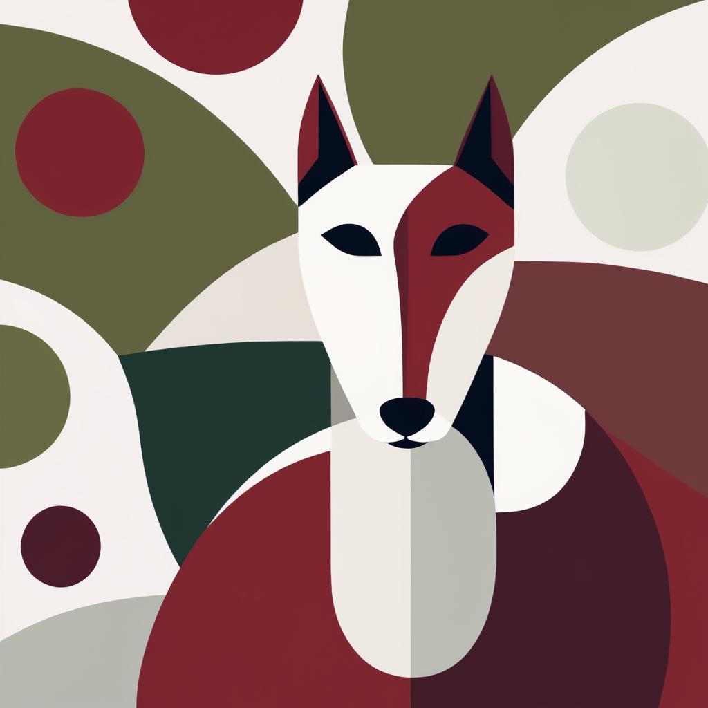 Matisse-Style Abstract Dog Illustration