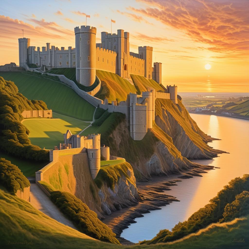 Dover Castle at Sunrise in Warm Tones