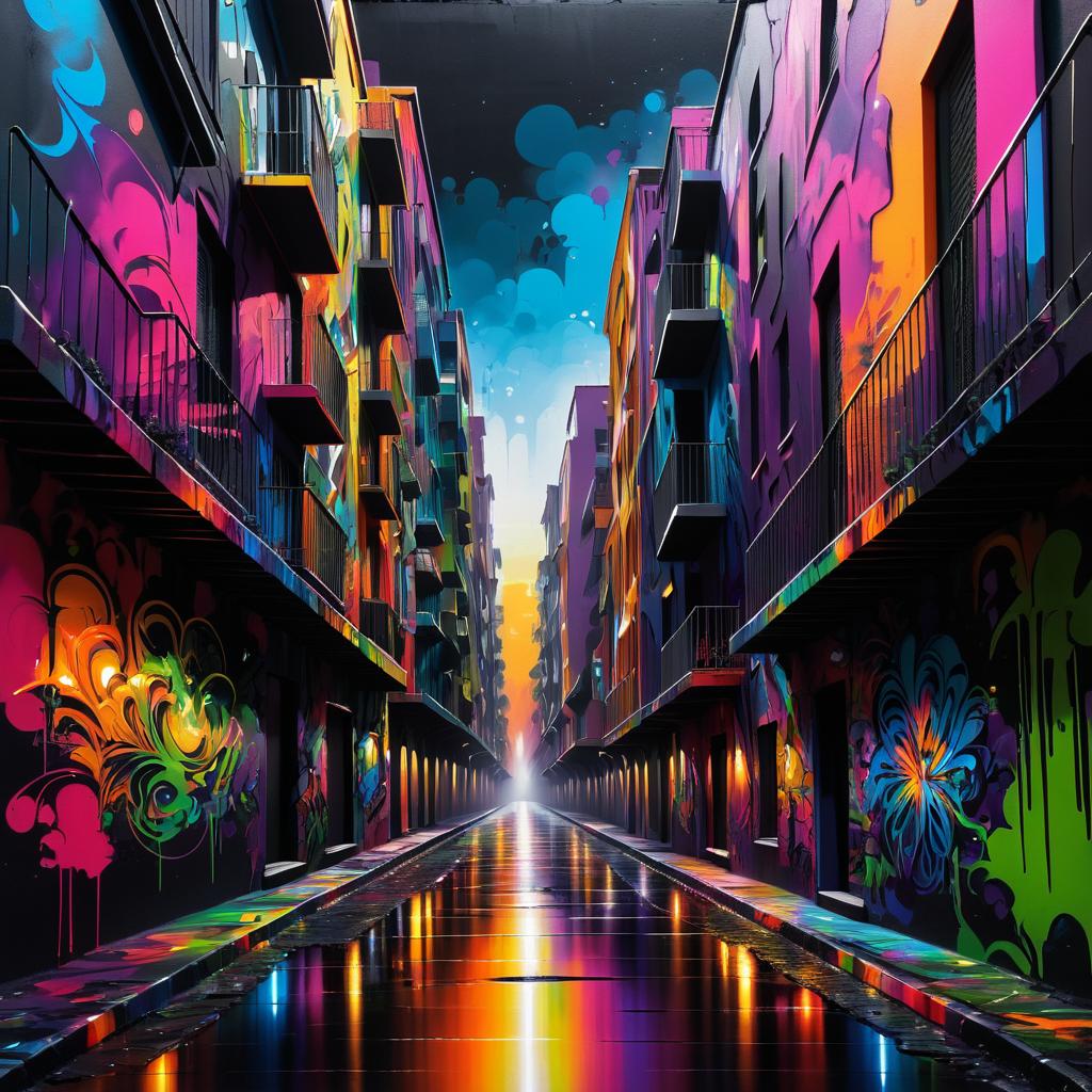 Vibrant Graffiti Art: Light and Darkness