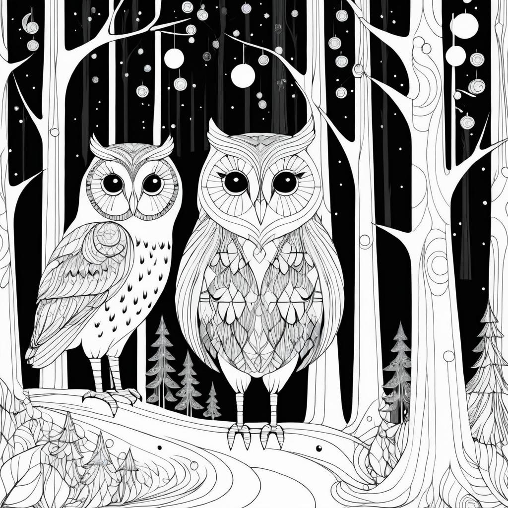 Enchanted Owls in Surreal Fantasy Forests