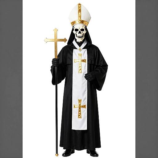 Spooky Skeletal Bishop Full-Body Photo