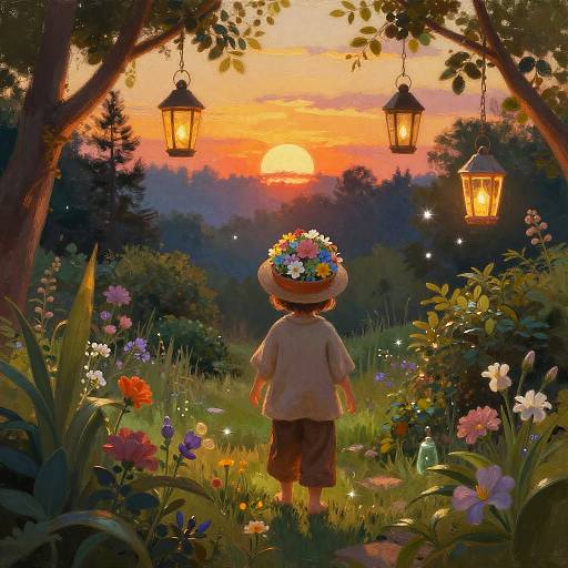 Magical Hidden Garden at Dusk