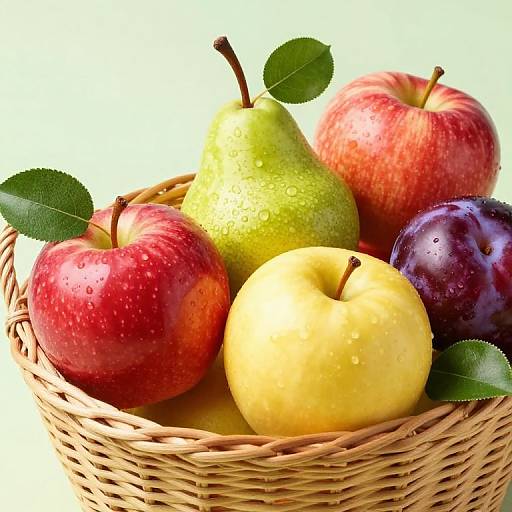 Colorful Fruits in Woven Basket
