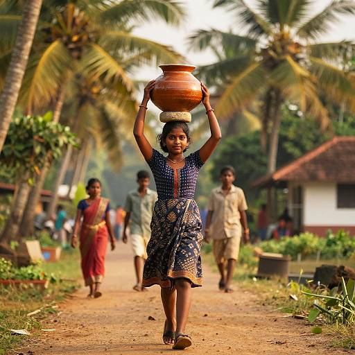 Kerala Village Girl at Golden Hour