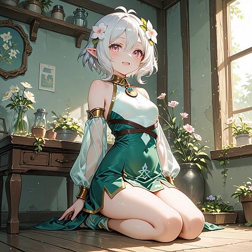 Detailed Portrait of a Joyful Girl